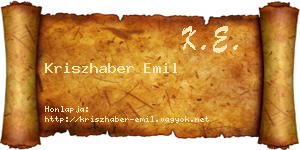 Kriszhaber Emil névjegykártya
